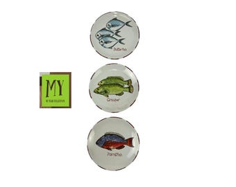 Vintage Mud Pie Fish Plate: Coastal Decor (Sold Separately)