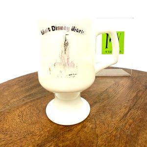 VIntage Milk Glass - Footed with Handle - Wald Disney World 50th Anniversary - My40YearCollection
