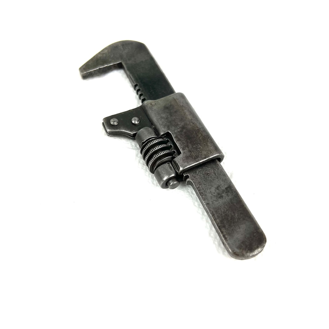 Antique Tool Adjustable Wrench Spiral Mortise Metal Mechanic