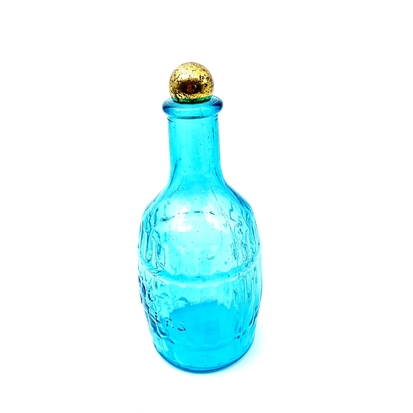 Vintage Wheaton Root Bitters Blue Glass Bottle Decorative Blue Etsy