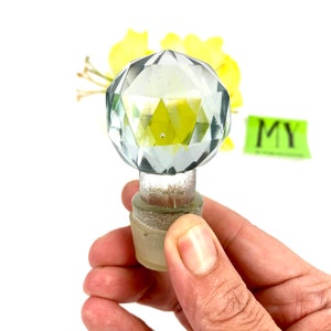 Vintage Cut Glass Clear Bottle Stopper Tinted Glass Diamond Decanter Stopper Elegant Barware My40YearCollection