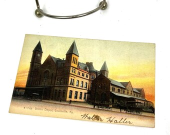 アンティークポストカード - ユニオン・デポ・ルイビル、ケンタッキー