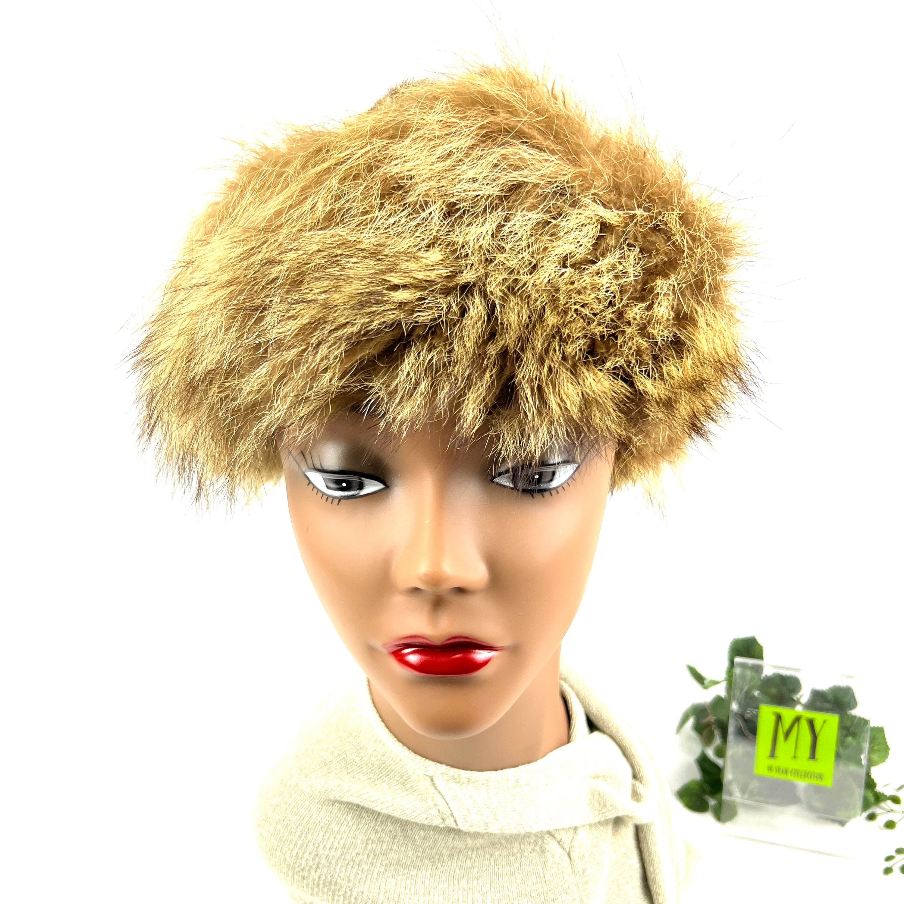 Genuine Fox Hat Silk Lined Vintage 1980s Fox Trimmed Winter Hat main image 3