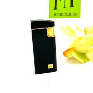 Vintage Lighter - Black with Gold Colibri Butane Lighter - Collectible Lighter - Used Empty Lighter - My40YearCollection