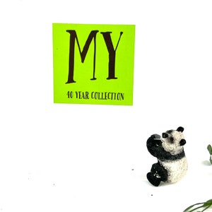 Vintage Miniature Figurine - Panda - Grasping Arms Panda - Fairy Garden Figurine - Holding Panda - My40YearCollection