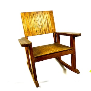 Vintage Oak Childs Rocking Chair Wooden Kids Rocker Indoor Outdoor Rocker My40YearCollection