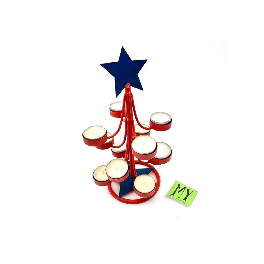 ヴィンテージアメリカンメタルティーライトキャンドルホルダーツリー