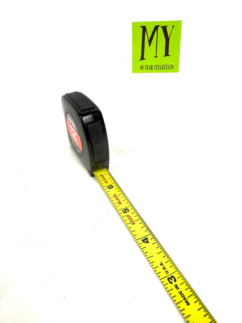 Vintage Neck 12 Fuß Maßband, in den USA hergestelltes Taschenwerkzeug Bild 8
