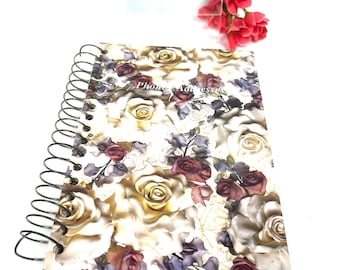 Pretty Floral Motif Vintage Tri-Coastal Ring Binder Phone Address Book Blank - My40YearCollection