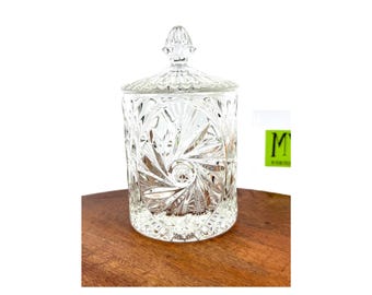 Słoik na cukierki w kształcie gwiazdy z kryształkami i kryształkami Monica Pinwheel w stylu vintage Crystal Clear Industries
