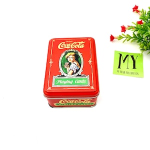 Vintage Coca-Cola Playing Cards: Marion Davies Tin Box, 2 Decks