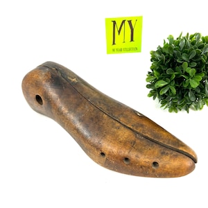 Antique Wooden Shoe Stretcher: Rustic Patina Shoe Mold, Home Decor Prop