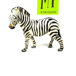 Vintage 1996 Safari Ltd zebra hard plastic speelgoed — Realistisch dierenbeeldje verzamelobject - My40YearCollection