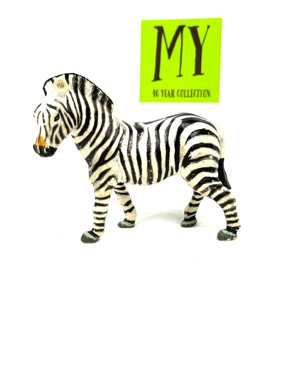 Vintage 1996 Safari Ltd Zebra Hard Plastic Toy — Realistic Animal