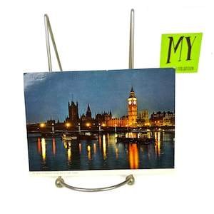 Vintage Postcard - Parliament Big Ben and Westminster Bridge - London at Night - Posted 1977 - 10p Elizabeth II Stamp - My40YearCollection