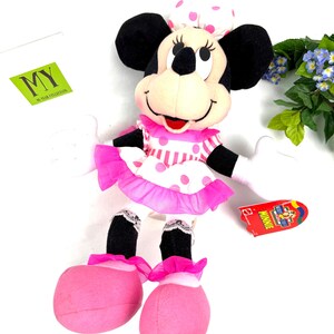 Vintage 1990-tals Mattel Minnie Mouse plysch med etiketter Mickeys prylar för barn bild 15