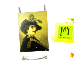 Cartolina d'epoca - Rembrandt, Autoritratto come ufficiale - Pittore olandese - Museo olandese - Cartolina vuota - My40YearCollection