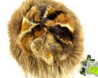 Genuine Fox Hat Silk Lined Vintage Silver Blue Ranch Mink Fur Hat Size L Silk Satin Lining | eBay main image 2
