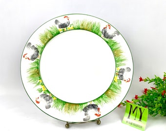 Assiette en poterie San Marco vintage : garniture de coq, fabriquée en Italie