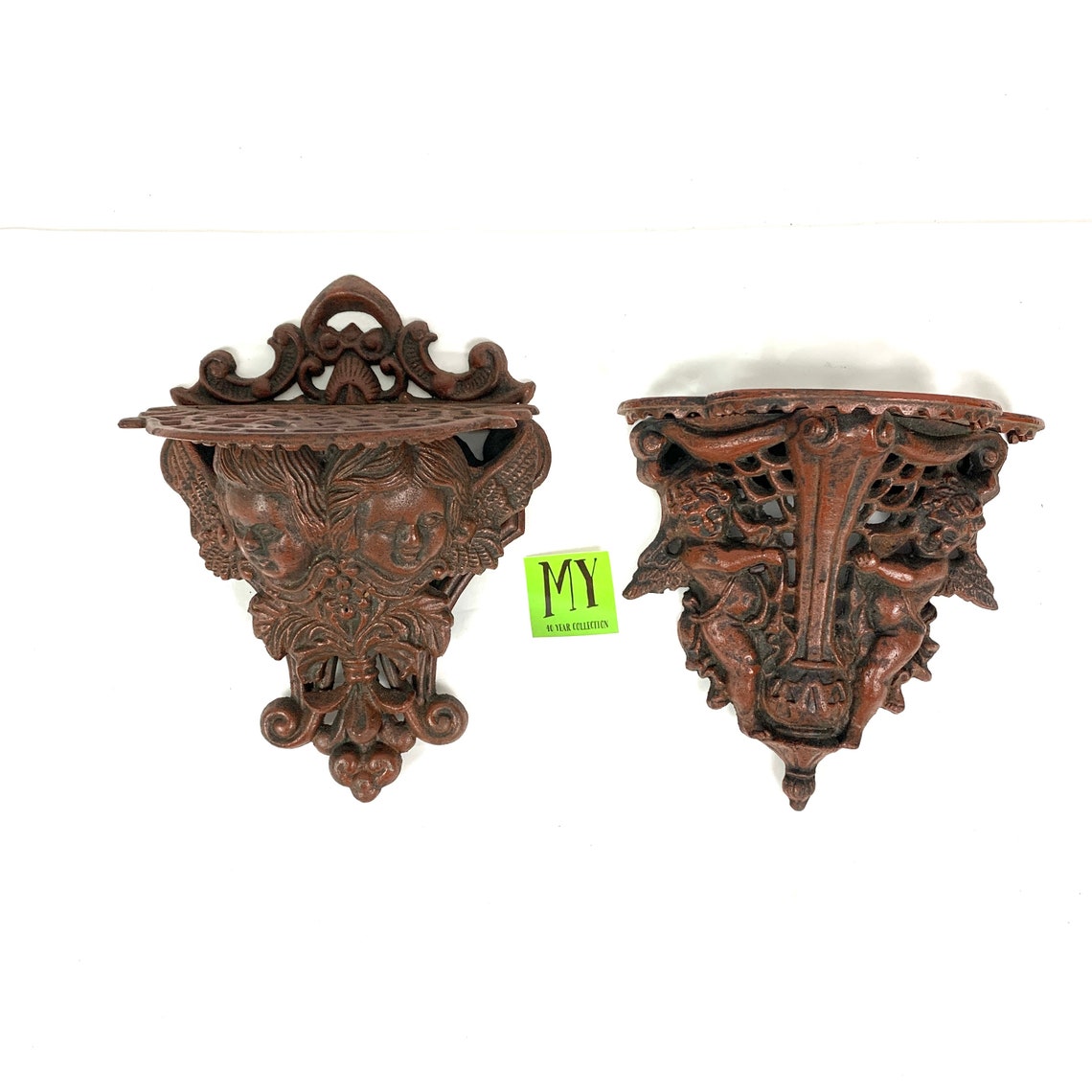 Beautiful Vintage Cast Iron Art Deco Style Pair of Angels Wall - Etsy