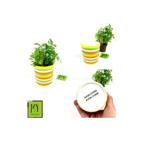 Vintage Avon China Planter: Striped Ceramic Herb Pot