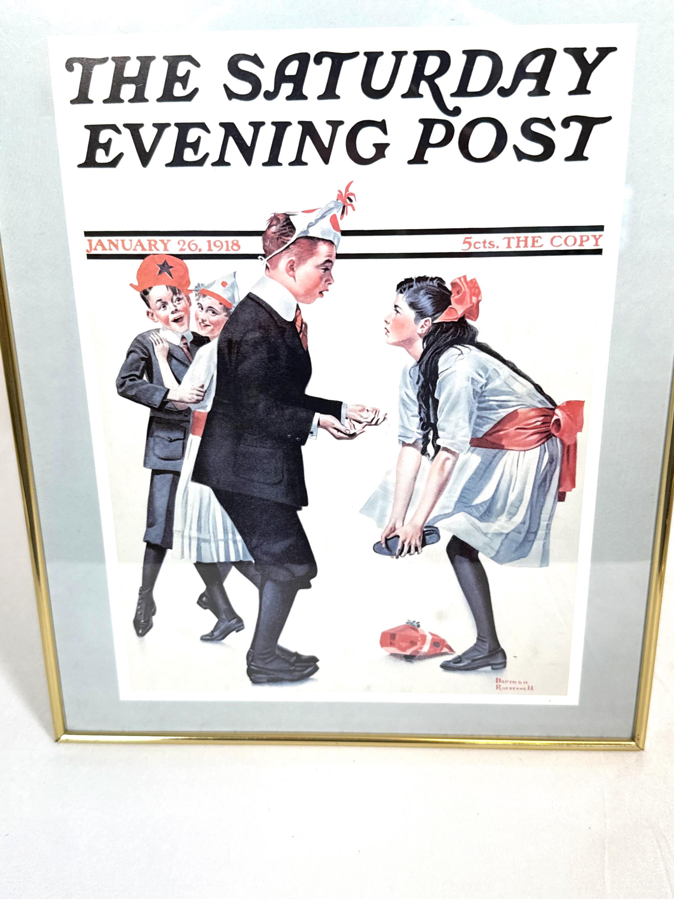 Saturday Evening Post 1928年 ヴィンテージ Framed Saturday Evening Post Print, 1918 Cover Art Reproduction