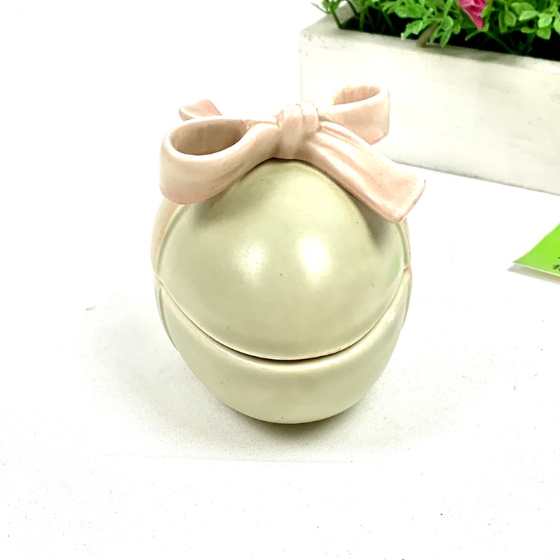 Vintage Fitz and Floyd Japan Easter Egg With Pink Bow Trinket Etsy