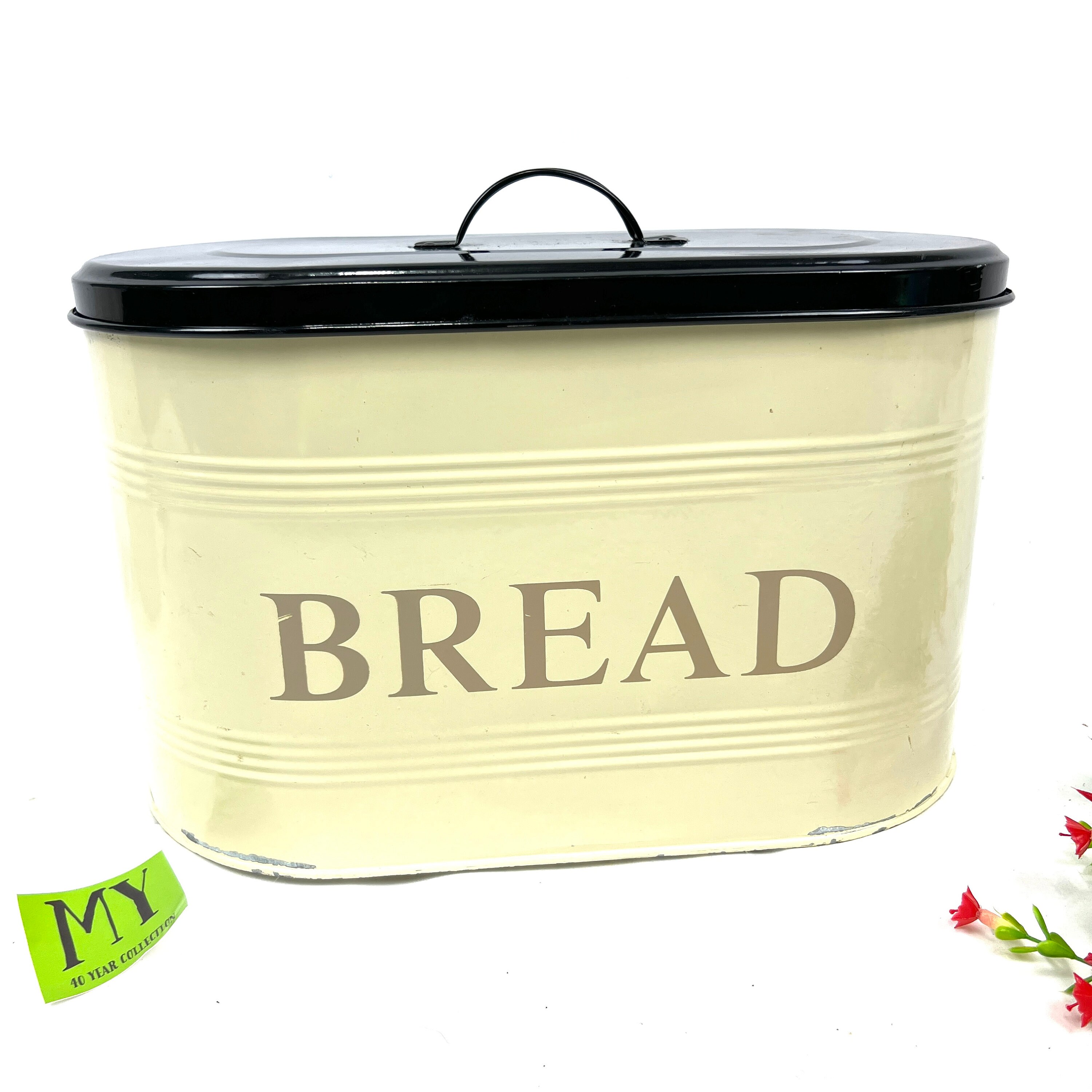 Vintage Retro Bread Box With Lid Metal Bread Box Cream and Etsy