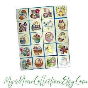 Vintage Mini Stempel Set - Oster Motiv Stempel - Set von 20 - Kartenherstellung, Scrapbooking Basteln - My40YearCollection