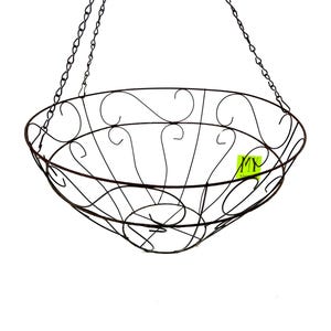 Vintage Metal Rusic Hanging Basket - Wrought Iron Plant /Fruit Hanger Scroll Trim - My40YearCollection