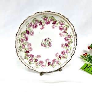 Antique Limoges France Elite Bone China Side Plate Bridal Wreath with Pink Rose Floral Plate Replacement Bridal Decor My40YearCollection