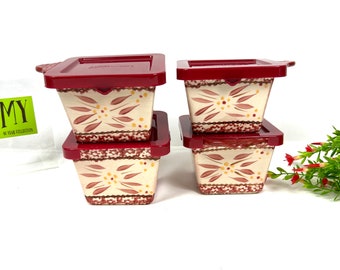 Vintage Temp-Tations Cranberry Square Baker with Lid