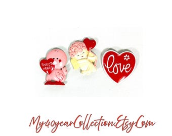 Vintage Valentine Magnets, Cupid Bird Love Heart, Retro Fridge Magnets Sold Separately