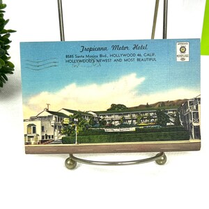 Stara pocztówka - Tropicana Motor Hotel - używana - wydana w 1953 r. - dwa znaczki 1-centowe George Washington - My40YearCollection