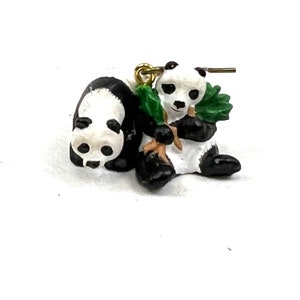 Adorable Vintage 1998 Hallmark Miniature Ornament, Noah&#39;s Ark Peaceful Panda&#39;s Mini Christmas Decor My40YearCollection