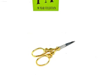 Vintage Gold Tone filigrane Stickschere - Schreibtisch Decor