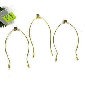 Vintage Lamp Part - Stainless Steel Harp for Lamp Shade with finial - Sold Separately - Gold Tone - My40YearCollection