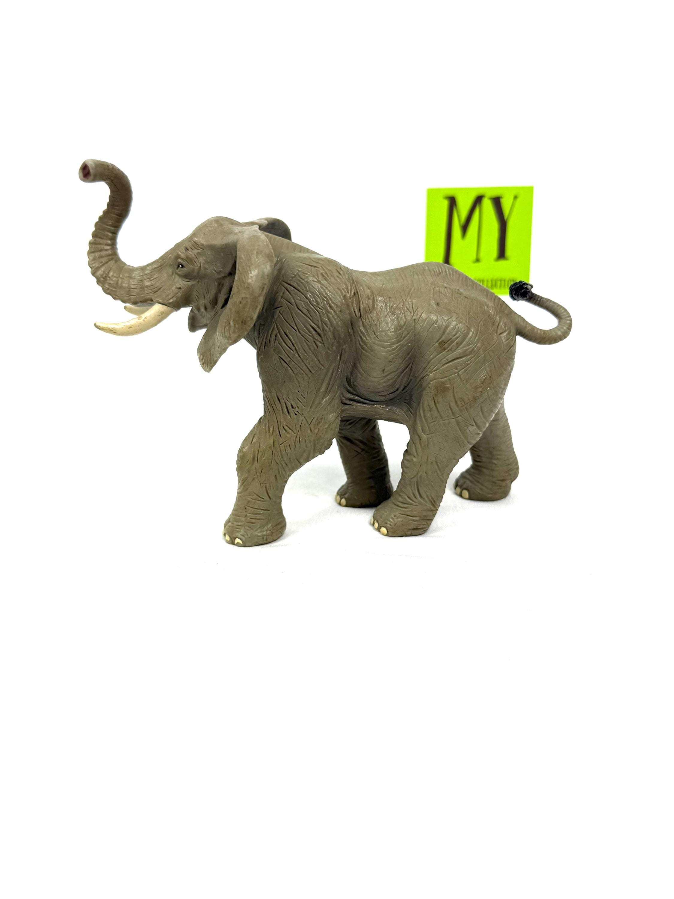 Vintage 2003 Safari Ltd Hard Plastic Elephant Toy – Trunk up