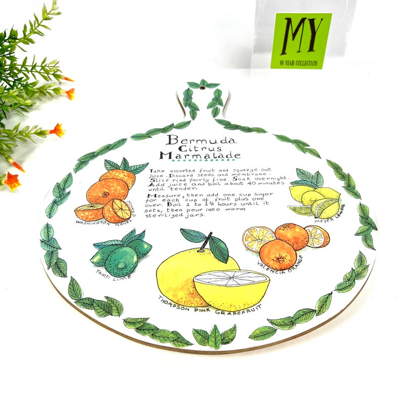 Vintage Kitchen Wall Decor Bermuda Citrus Marmalade Recipe Etsy