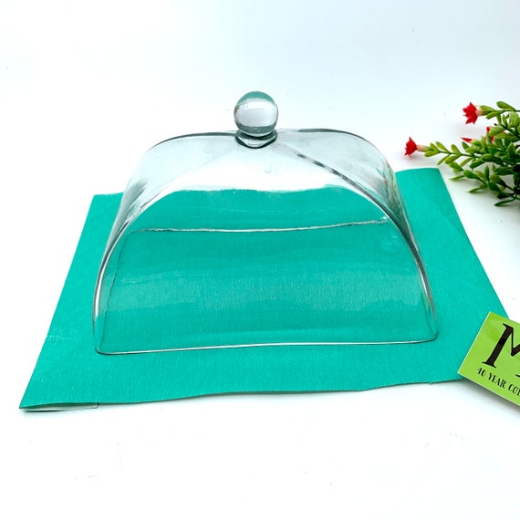 Beautiful Vintage Glass Butter Dish Lid Clear Glass Butter Etsy
