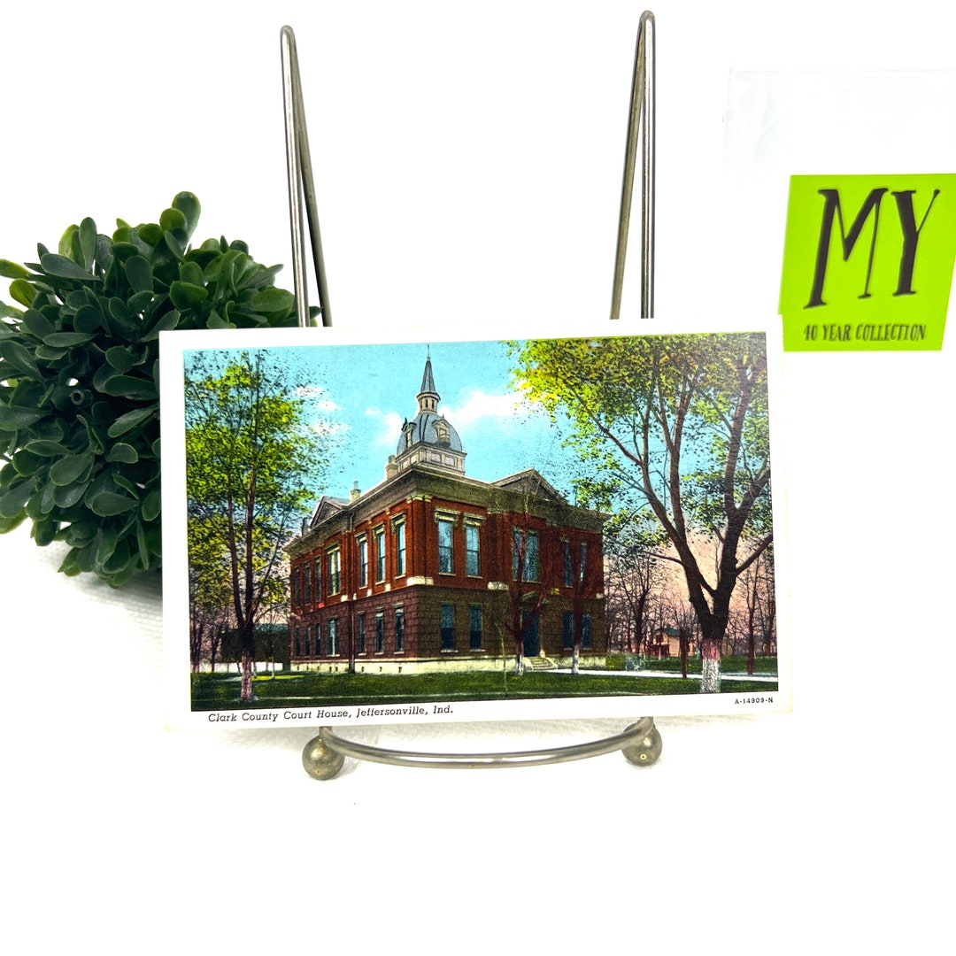 Vintage Postcard Clark County Court House, Jeffersonville, IN 1930's