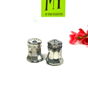 Vintage Mini Salt and Pepper Shakers - Worcester Pewter USA - My40YearCollection