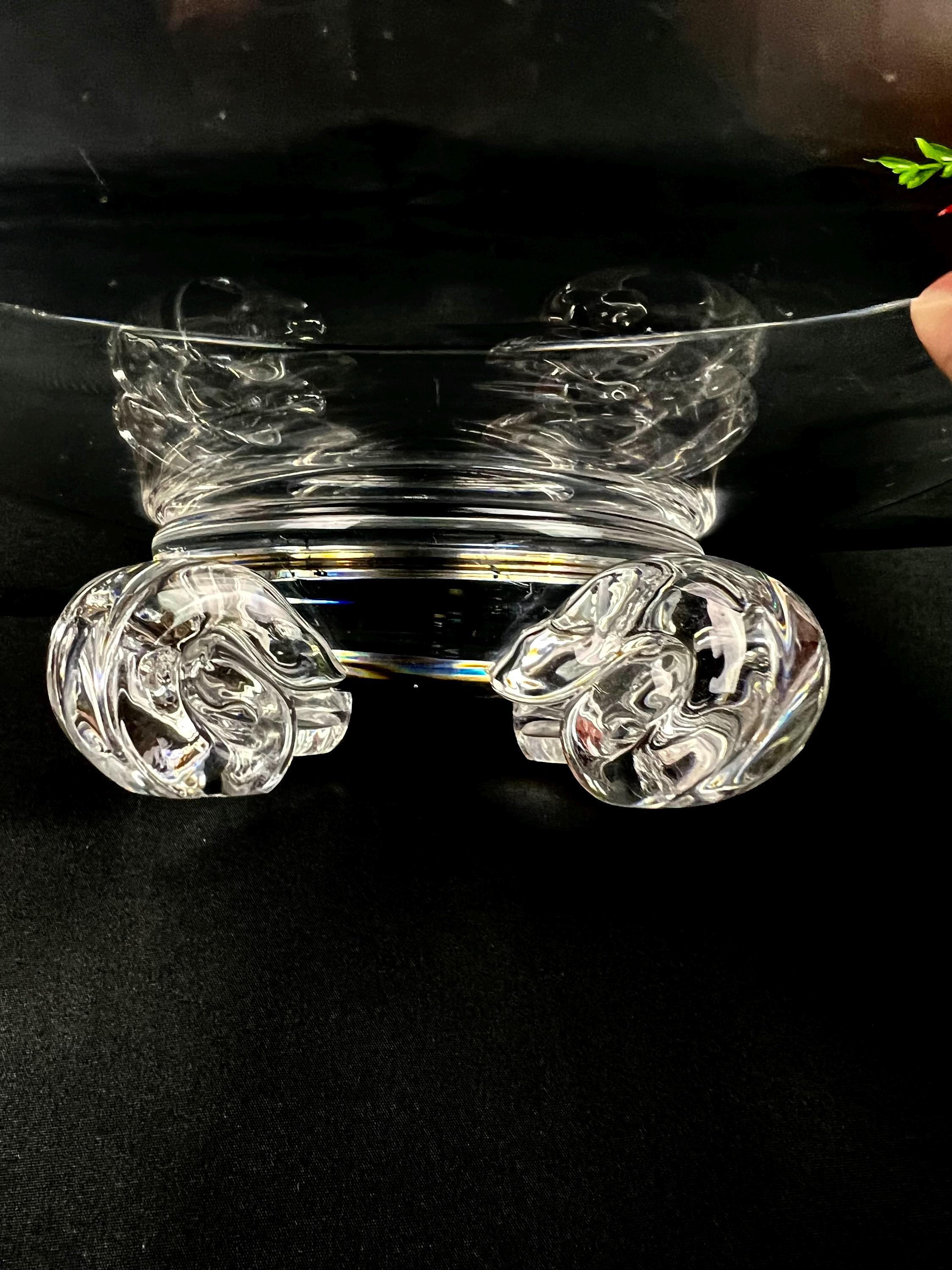 Vintage Steuben Crystal Bowl: Shallow Footed Art Glass - Etsy