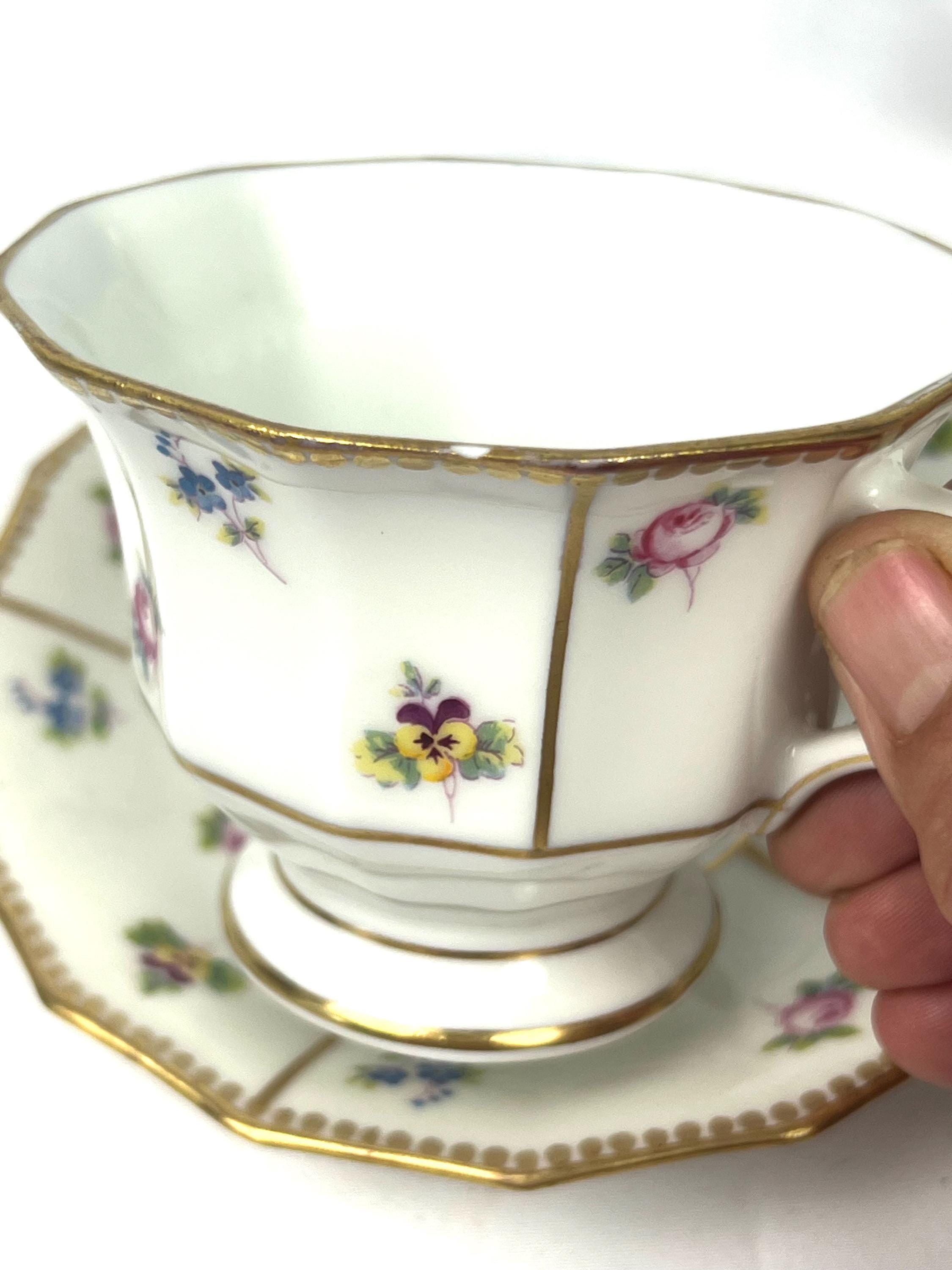 Antique Cup and Saucer - Limoges France Avance - Small Flowers Gold ...
