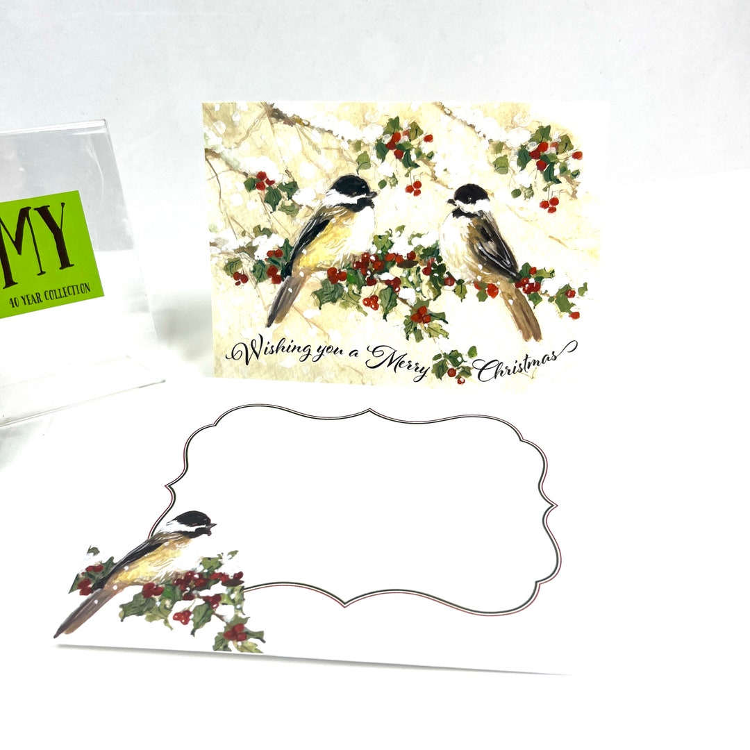 Vintage Unused Christmas Card True Meaning of Christmas Chickadees and