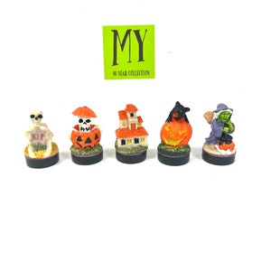 Timbri vintage in resina per Halloween - Fantasma, Strega, Zucca, Casa infestata, Gatto nero Jack-O-Lanter - Craft Supply My40YearCollection