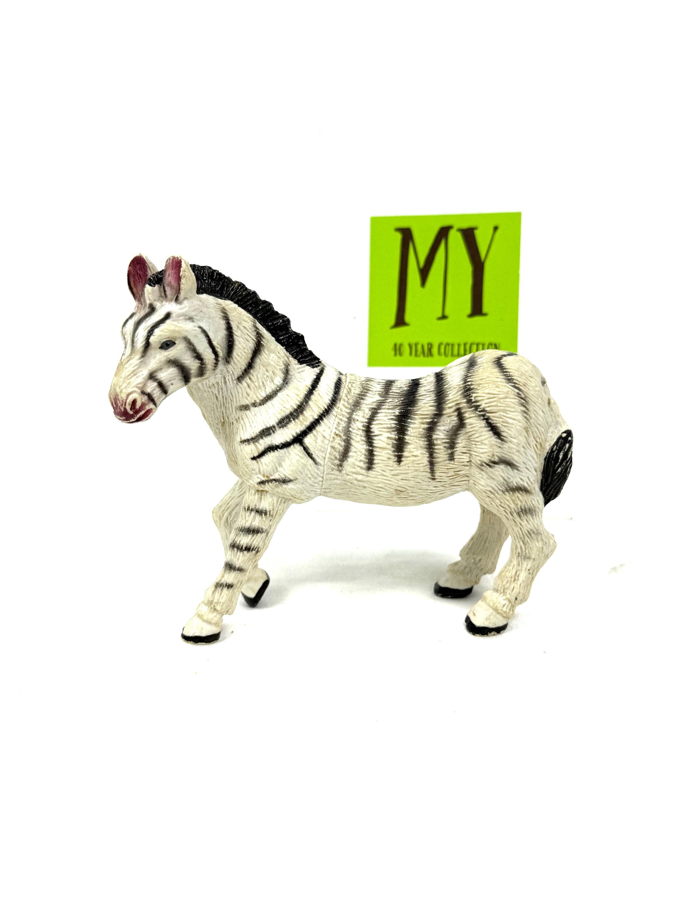 Vintage 1998 Zebra Hard Plastic Toy — Realistic Animal Figurine
