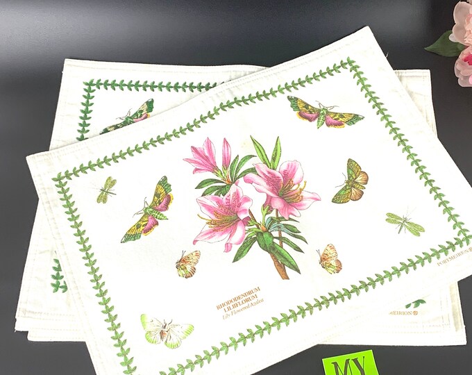 Set of Four Botanic Garden Prtmeirion Table Linens Two Lily Etsy