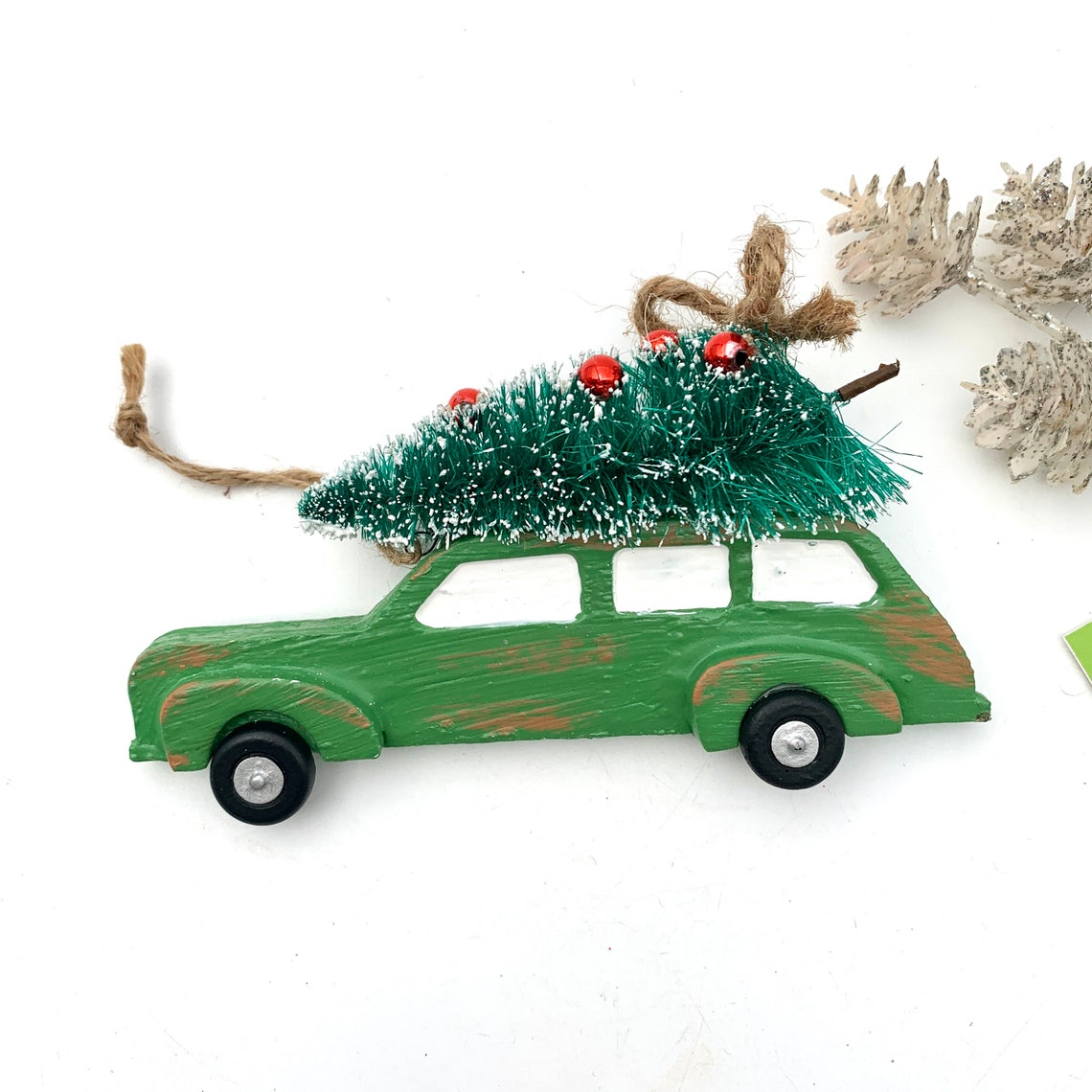 Vintage Handmade Wooden Christmas Station Wagon with Tree on Etsy