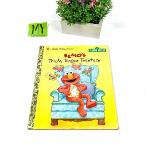 1999 Elmo&#39;s tricky Tongue Twister - Sesame Street - Golden Book by Sarah Albee Children&#39;s book My40YearCollection